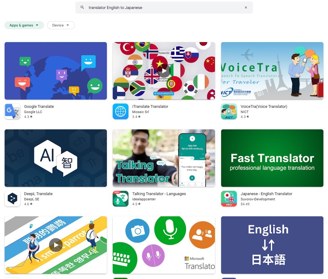Multiple translator apps with similar features crowding the app store